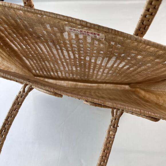 Vintage Butterfly Boho Raffia Straw Tote Back Handbag Peoples Republic of China - Picture 2 of 7